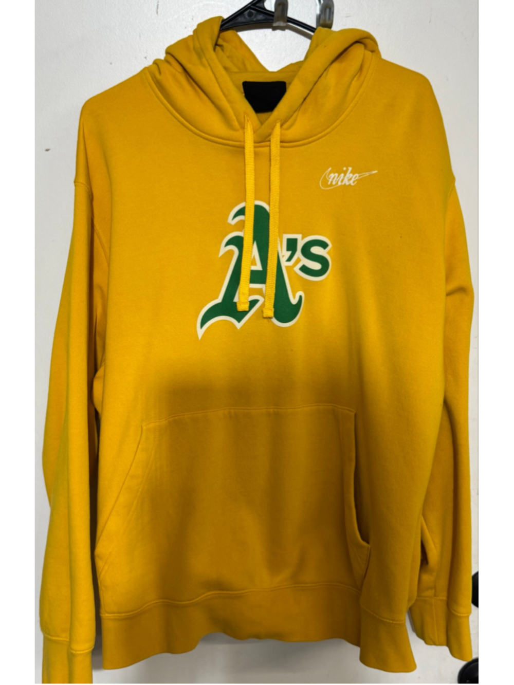 Men's Nike Cooperstown Collection Oakland Athletics Men’sHoodie XXL Yellow Green